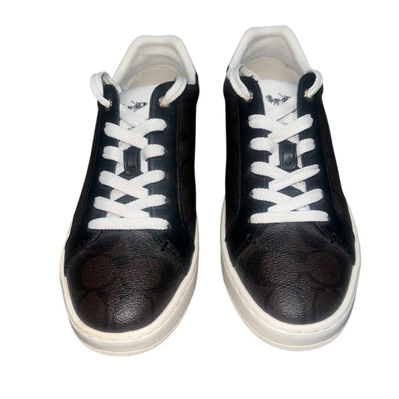EUC Coach Clip Low Top Sneaker In Signature Canvas Monogram Women’s Size 7.5 - Picture 1 of 10